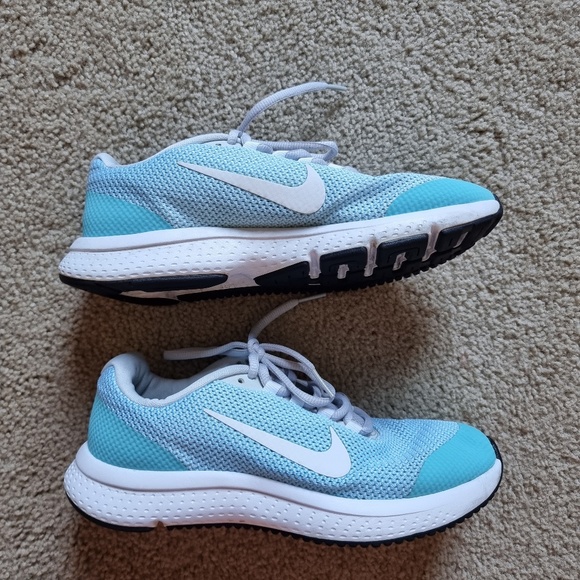 Nike Womens Run All Day 898484-004 Lace Up Blue White Running Shoes Size US 6 - Picture 2 of 11